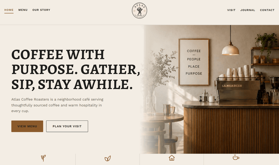 Atlas Coffee Roasters website preview
