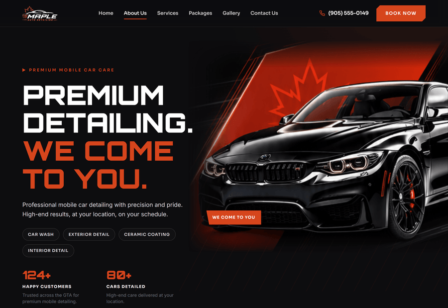 Maple Auto Detailing website preview