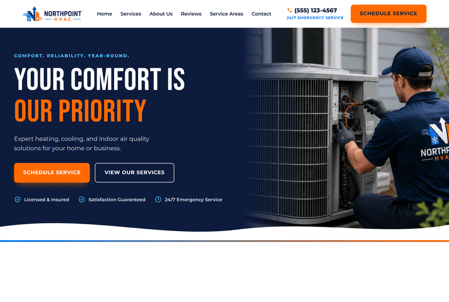 Northpoint HVAC website preview