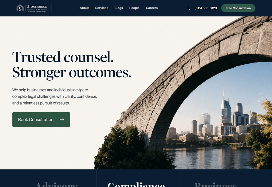 Stonebridge Law website preview