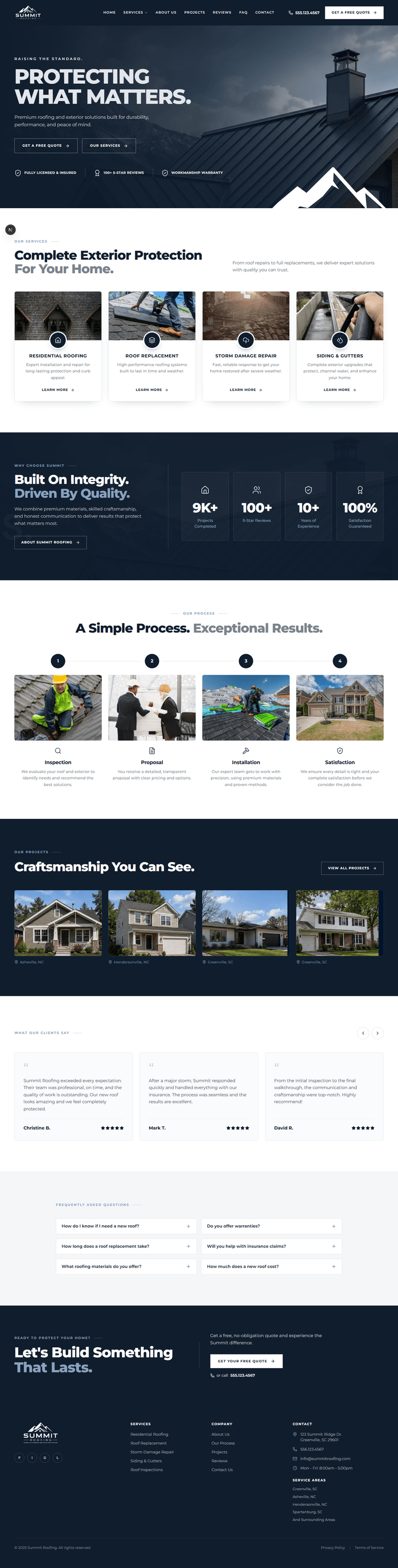 Summit Roofing website preview